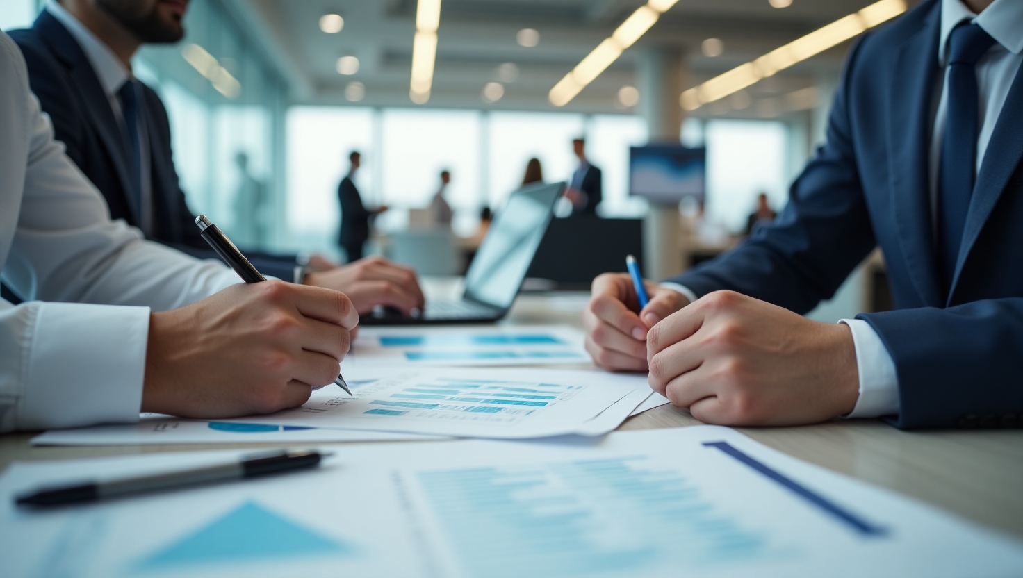 Équipe d'experts comptables en réunion
